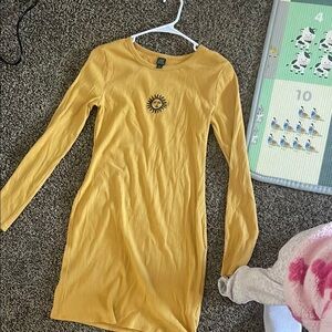 Yellow Long Sleeve Sun Dress